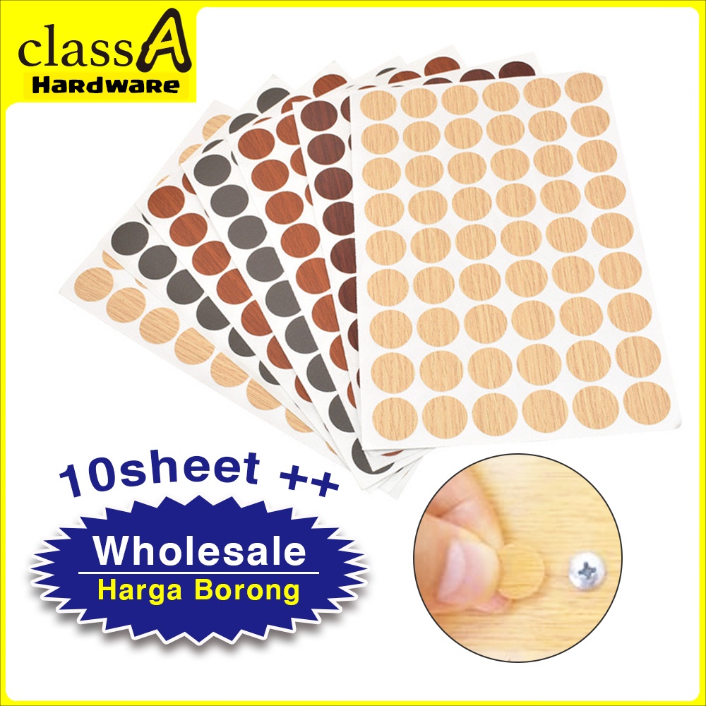 ClassAHW 15mm Self Adhesive Decorative Films Furniture Screw Cover Caps