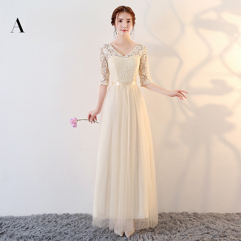 Dinner Dresses Lace Dresses Casual Dresses Bridesmaid Dress Banquet Shopee Malaysia