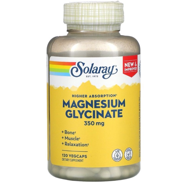 Solaray, Magnesium Glycinate, 350 mg, 120 or 240 VegCaps | Shopee Malaysia