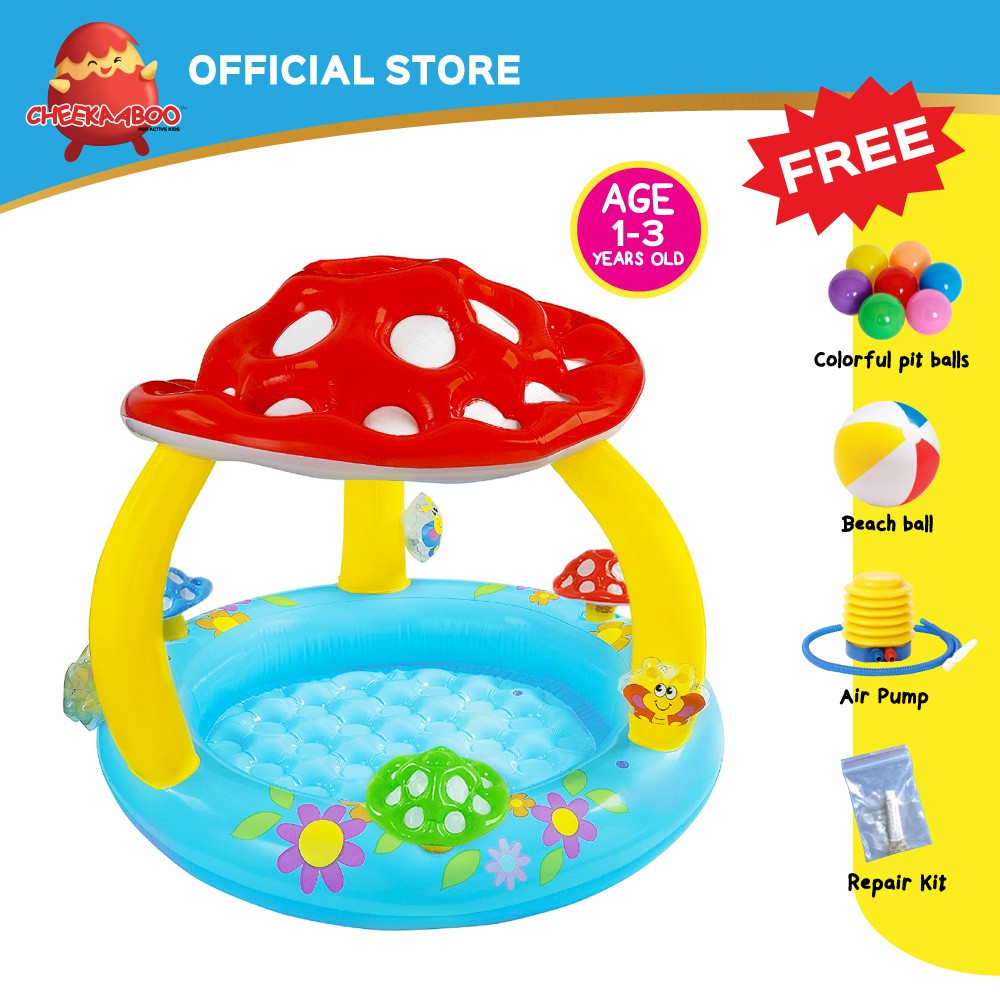 Intex Mushroom Sunshade Children Outdoor Pool [Free Air Pump Pit Ball