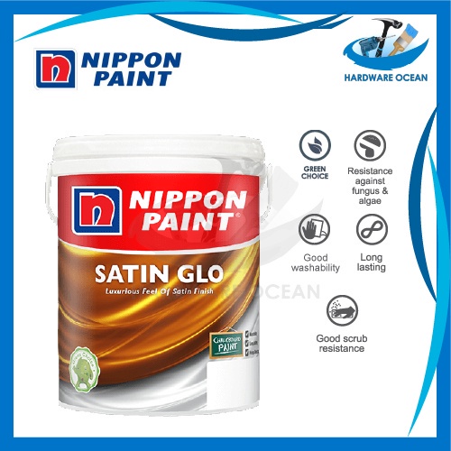 5L Nippon Paint Satin Glo Interior Acrylic-Based Paint Colour Mix ...