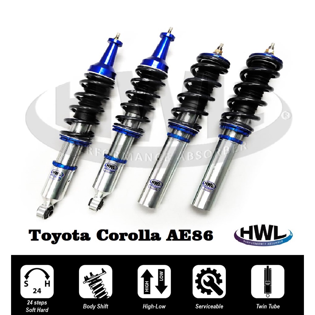 Toyota Corolla AE86 - HWL MT1bs series fully adjustable absorber ...