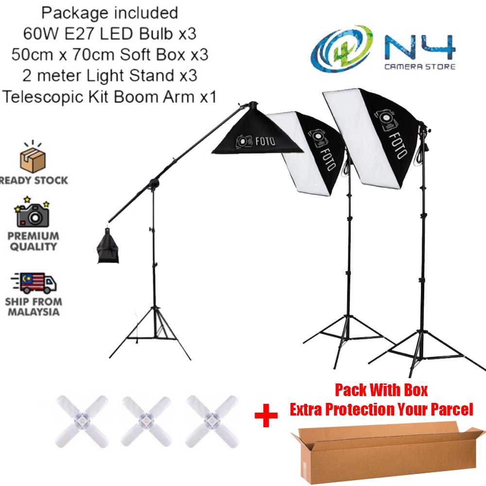 FOTO Professional Studio Photography Softbox Light Kit Studio 4 Blade