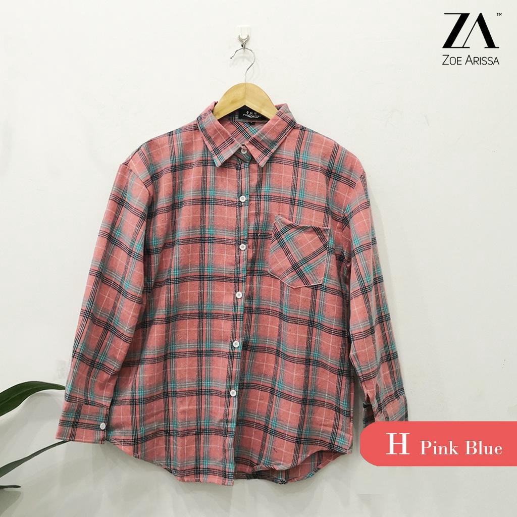 FLANNEL SHIRT Bahisa Plaid Top Kemeja Boyfriend Shirt Nursing Muslimah Zoe Arissa Readystock Plaid Kotak Ironless Shopee Malaysia