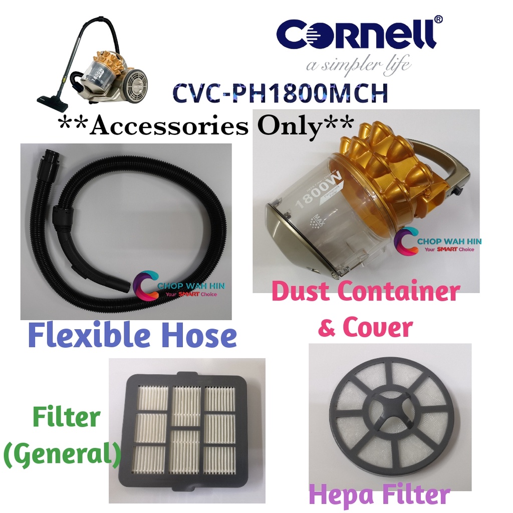 Dust Tank & Cover/Dust Container, Hepa Filter, Flexible Hose, Filter