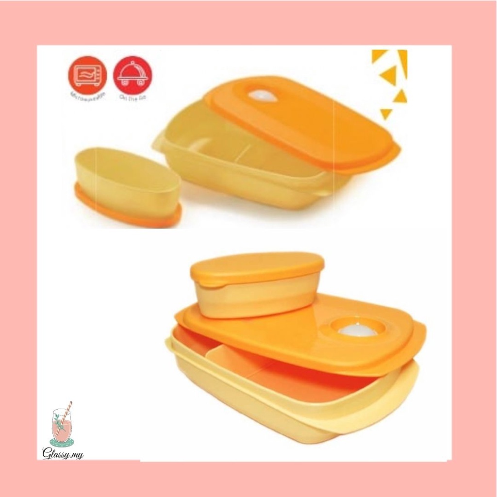 Tupperware Brand Lunch Box 1L microwavable reheatable Crystalwave lunch