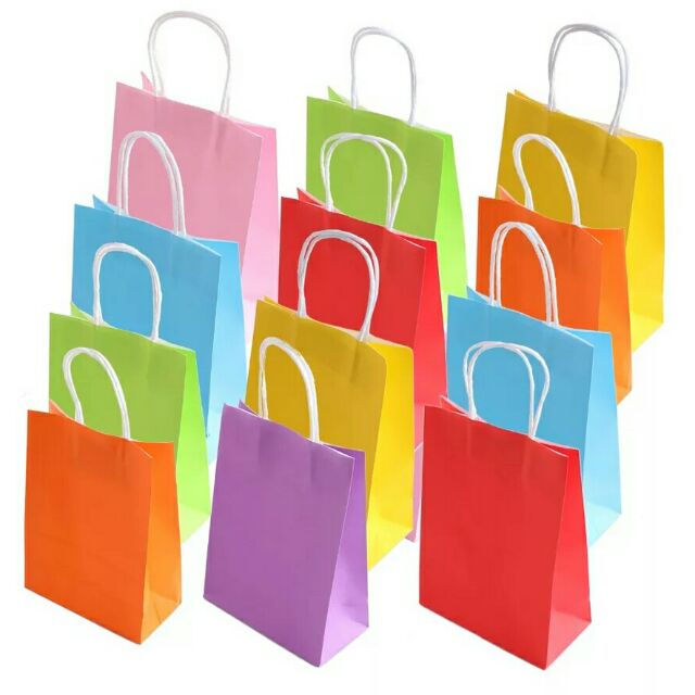 12PC PACK Paper bag Party lootbag colorful pastel paper bag pastel Shopee Malaysia