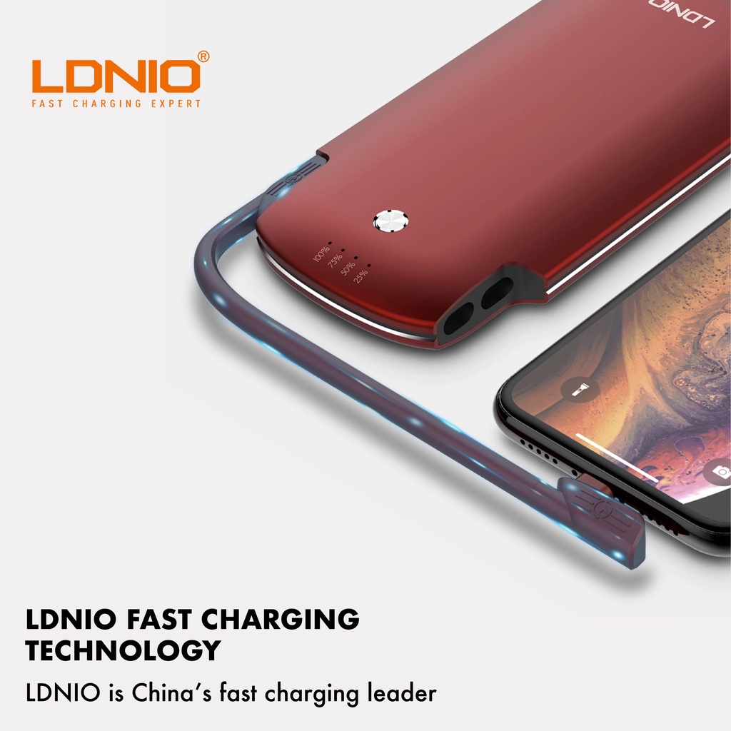 LDNIO PL1005 Micro Cable SelfContained Power Bank with LED (10000mAh