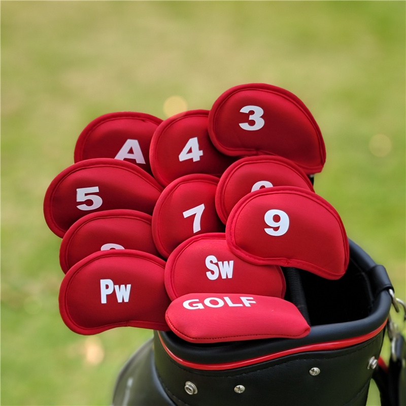 11pcs Golf Club Putter Head Cover Wedge Iron Protective Headcovers Set