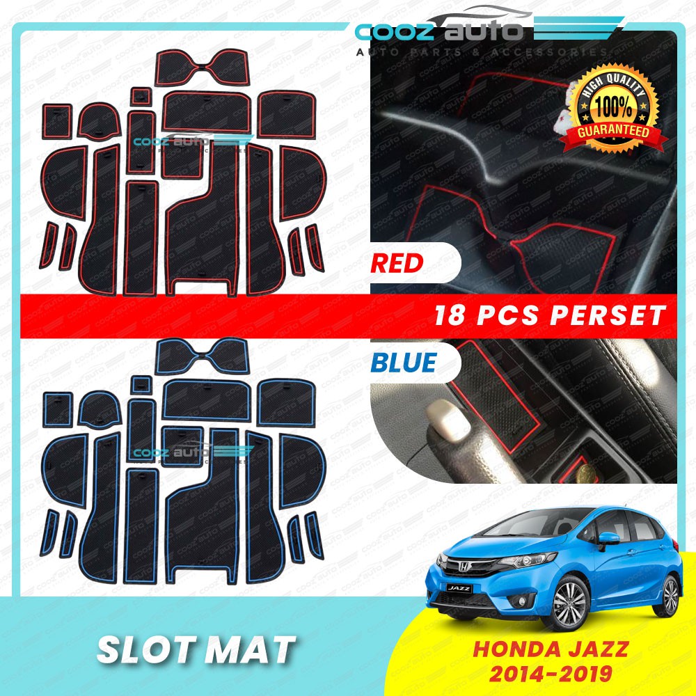 Honda Jazz 2014 2019 Interior Rubber Slot Mat Storage Carpet (18pcs