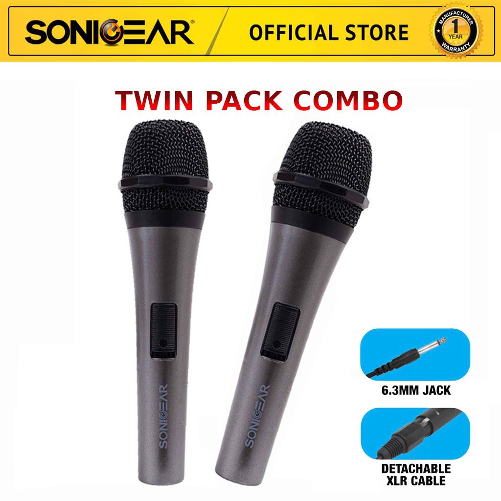 SonicGear M5 Wired Dynamic Dual Microphone | Shopee Malaysia