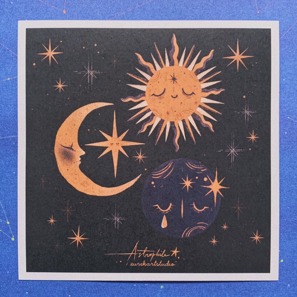 Astrophile Mini Art Print / Star, Moon, Sun, Galaxy, Night Sky ...