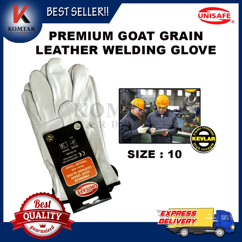 UNISAFE Hand Glove Goatskin Leather 10'' Sarung Tangan Kulit ...