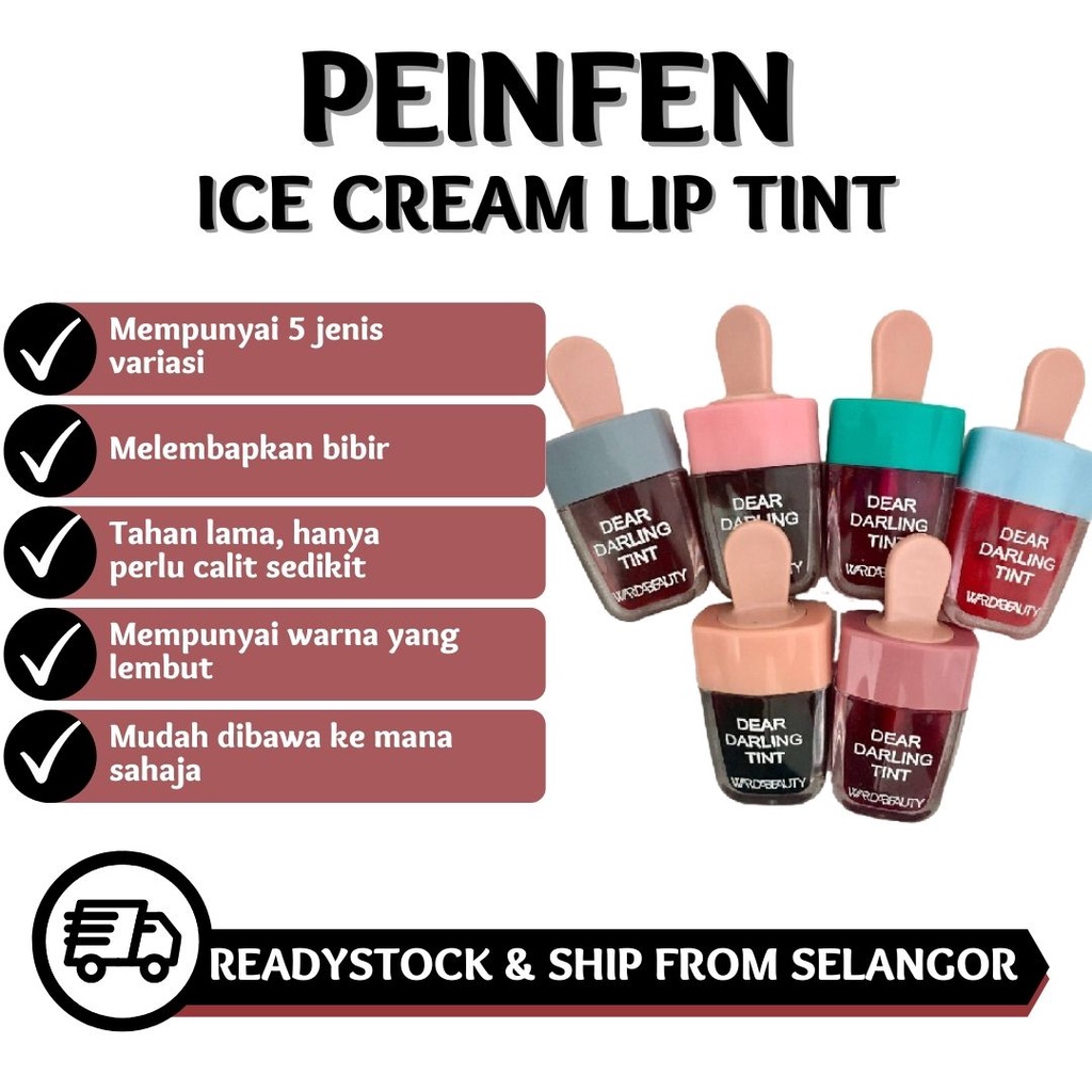Gel Lip Tint Ice Cream Wehebeauty Korean Liptint Set Box Water Candy