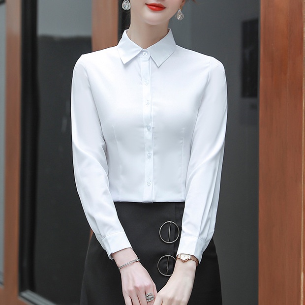 Women Lady Lapel Collar Short/Long Sleeve Button Shirts Office