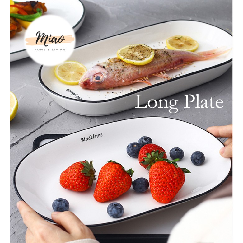 Nordic Ceramic 12/10 Inch Plate Creative Household Large Fish Plate ...