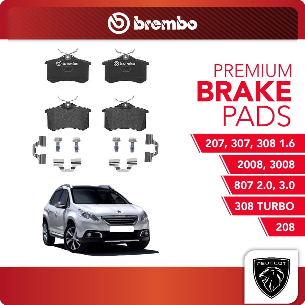 BREMBO Rear Pads (1 set) - Compatible with Peugeot 207 1.6, 208