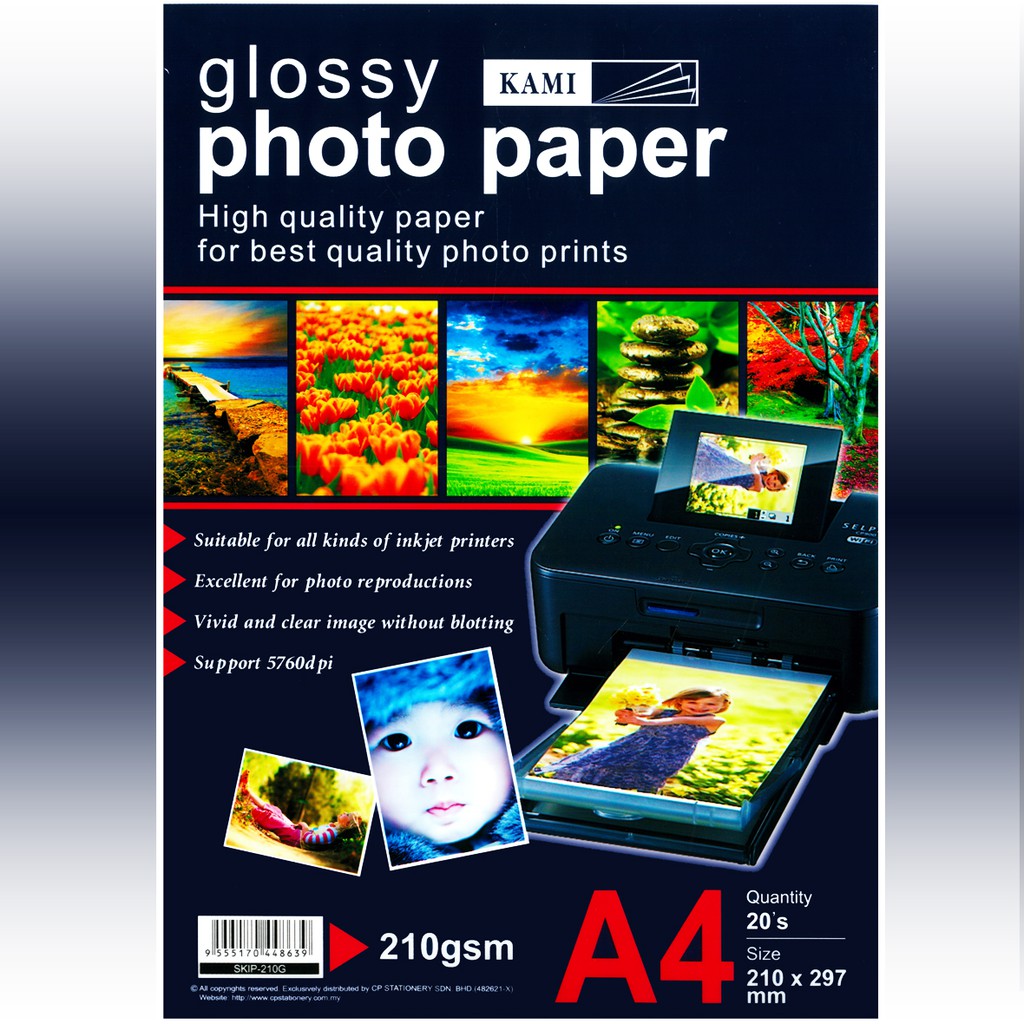 Printable KAMI Glossy Photo Paper | Kertas Gambar | 照片纸 | A4 size ...