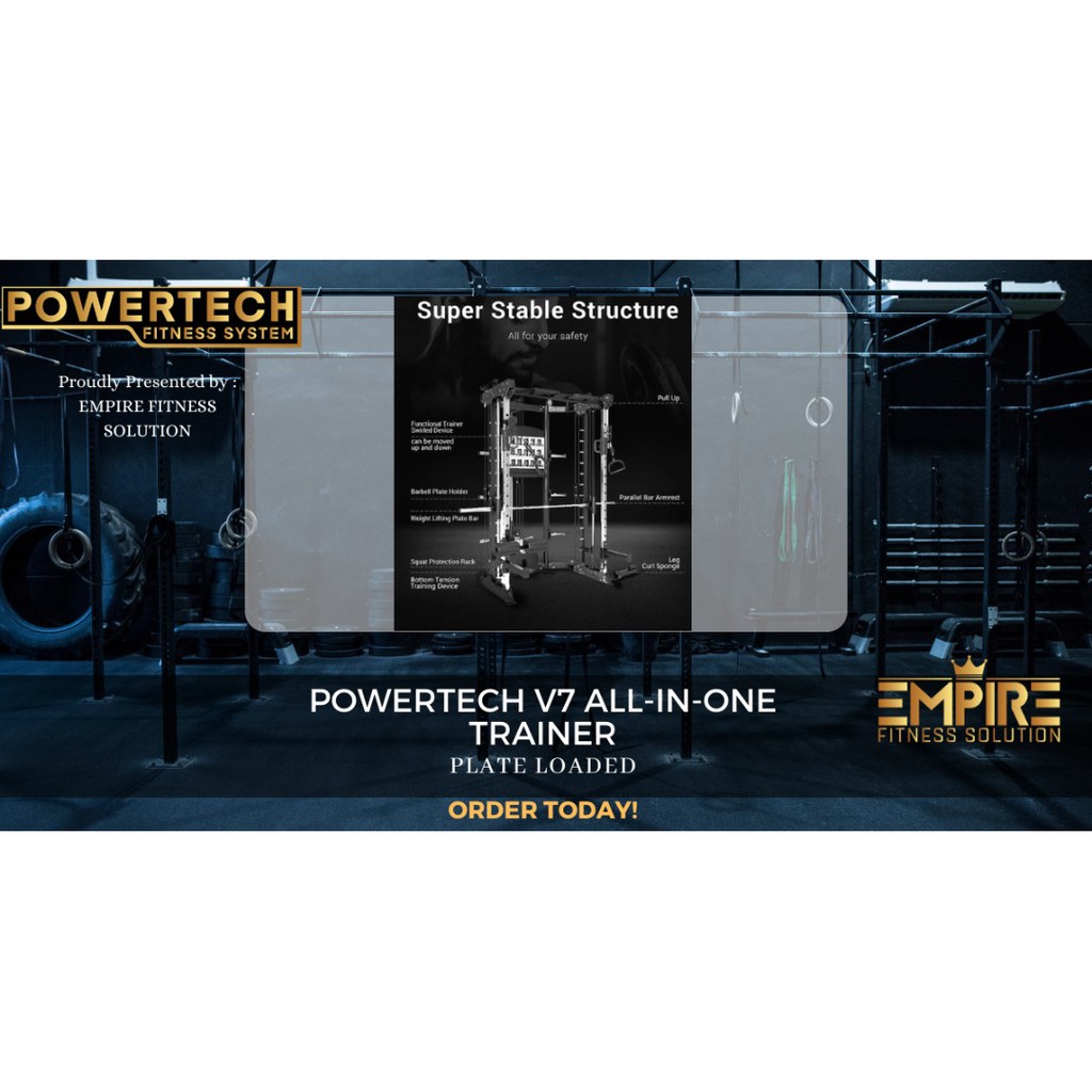 POWERTECH USA V7 ALLINONE TRAINER Multi Use Smith and Dual Pulley
