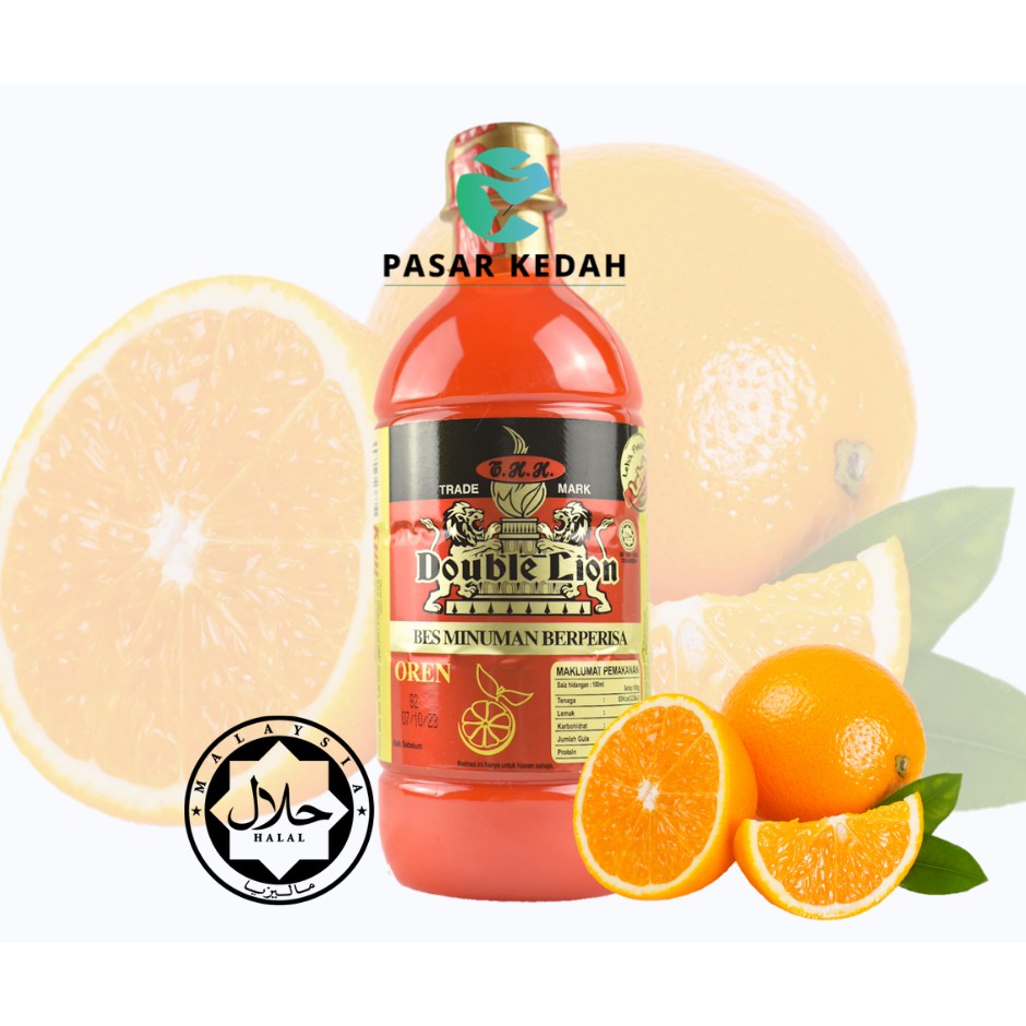 Oren Double Lion Bes Minuman Berperisa Orange Flavoured Drink Base