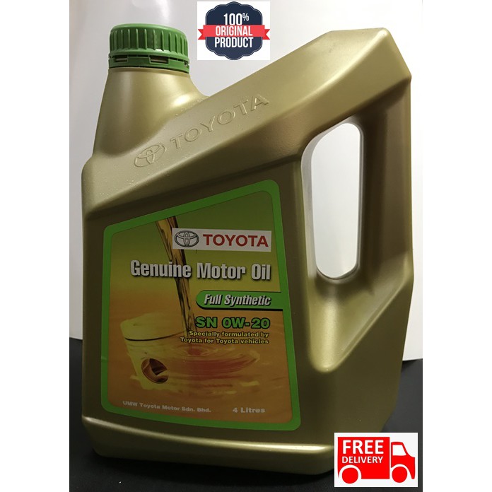 Toyota 0W-20 SN/GF-5 Fully Synthetic Engine Oil (4L) (100% Original ...