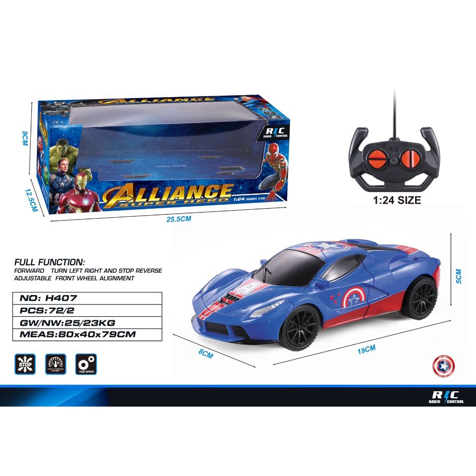 RC Remote Control Super Hero Car Iron Man Spider Man Captain America