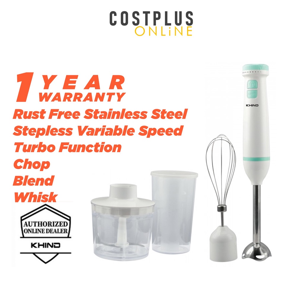 Khind Hand Blender Mixer with Turbo BH600M Chop Blend Whisk Shopee Malaysia