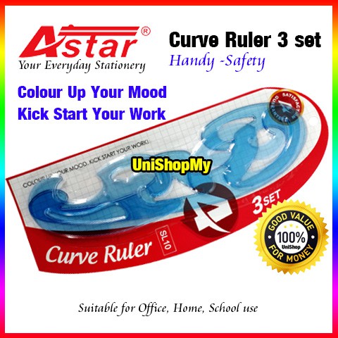 Astar Curve Ruler 3 in 1 design set | Shopee Malaysia