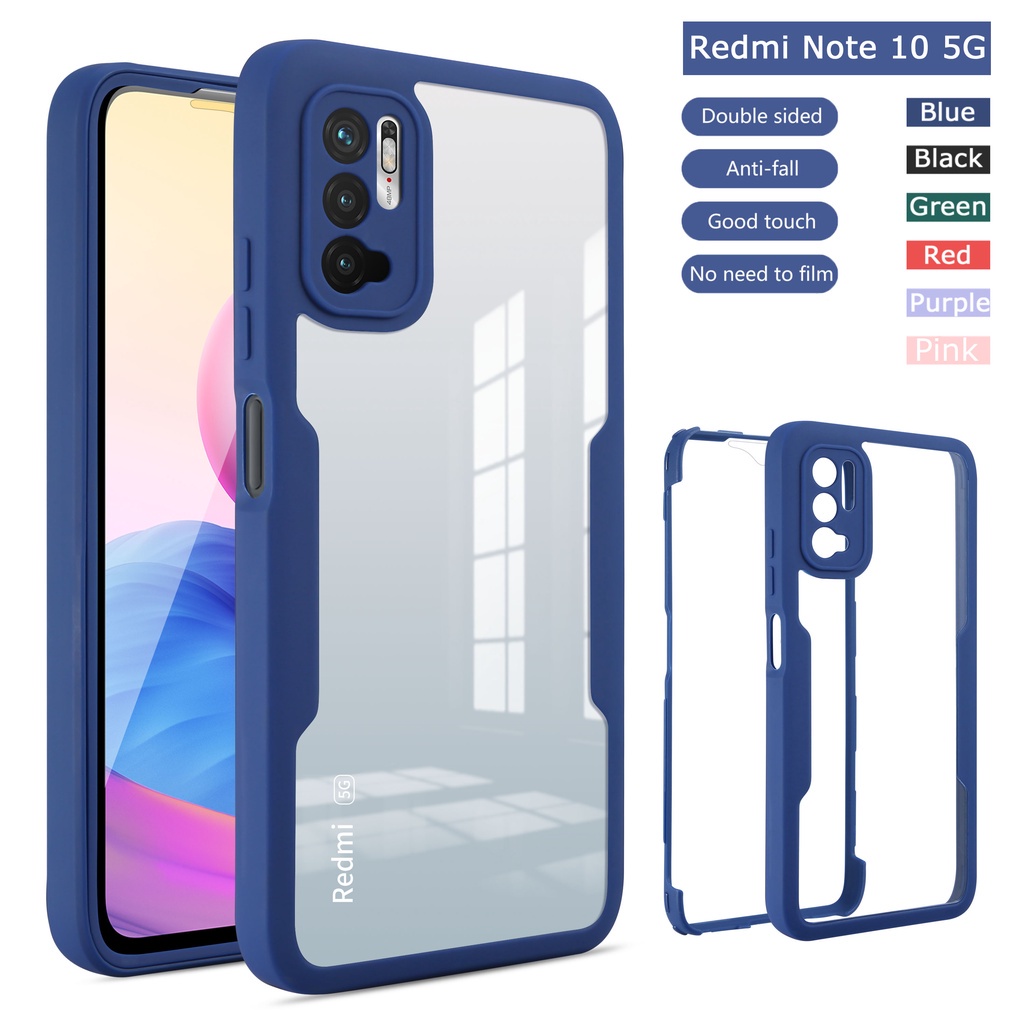 For Xiaomi Redmi Note 10 5G Note 10 Pro Built-In Screen Protector  Transparent Protective Military Shock Absorption in Clear Hard Case