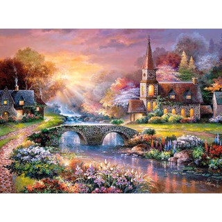 Jigsaw Puzzle Castorland 3000 Pieces Forest Cottage Twilight At