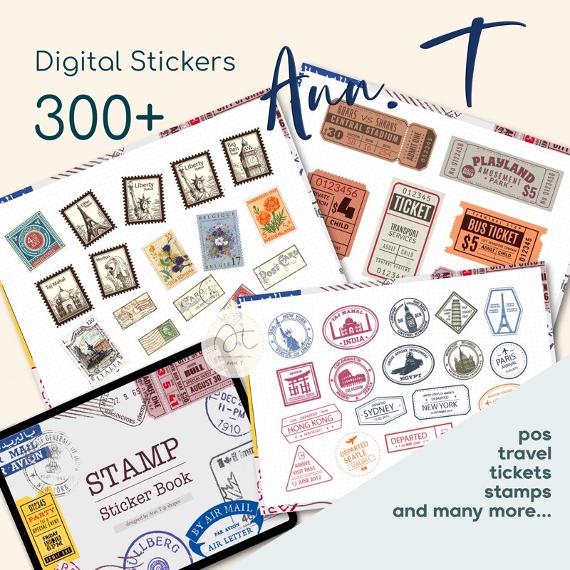 GoodNotes / PNG Ann. T Digital Stamps Sticker Book for Planner ...