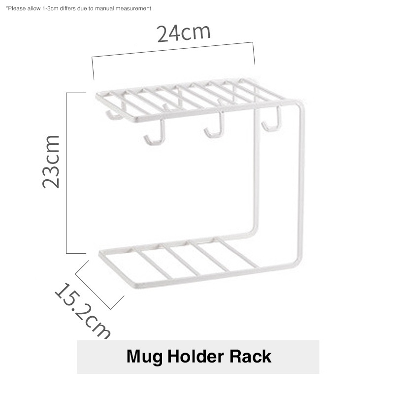 Vintage Cup Holder 6 Slots Hook Hanging Metal Nordic Style Coffee Cup