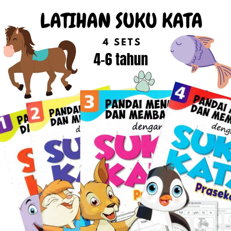 B4 Latihan Suku Kata Pra Sekolah 4 sets Softcopy (PDF) | Shopee Malaysia