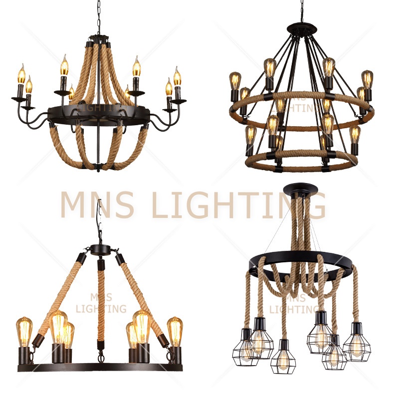 Retro Wrought iron twine loft clothing store Rope shop restaurant