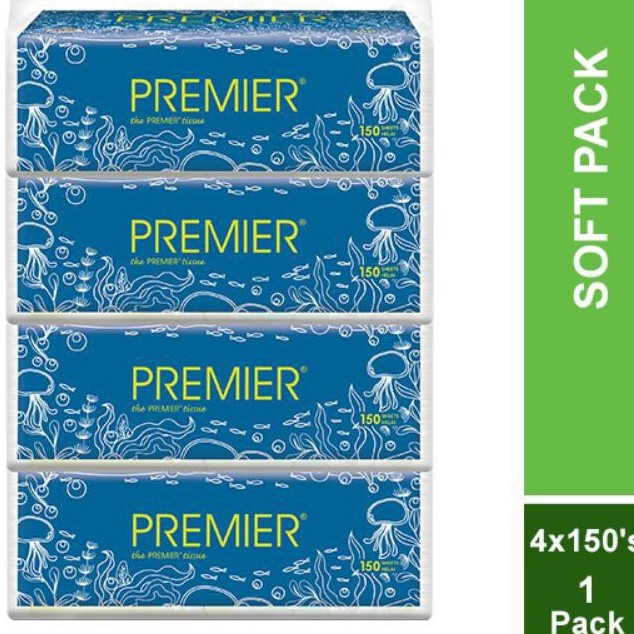 Premier soft pack tissue paper 150's x 4