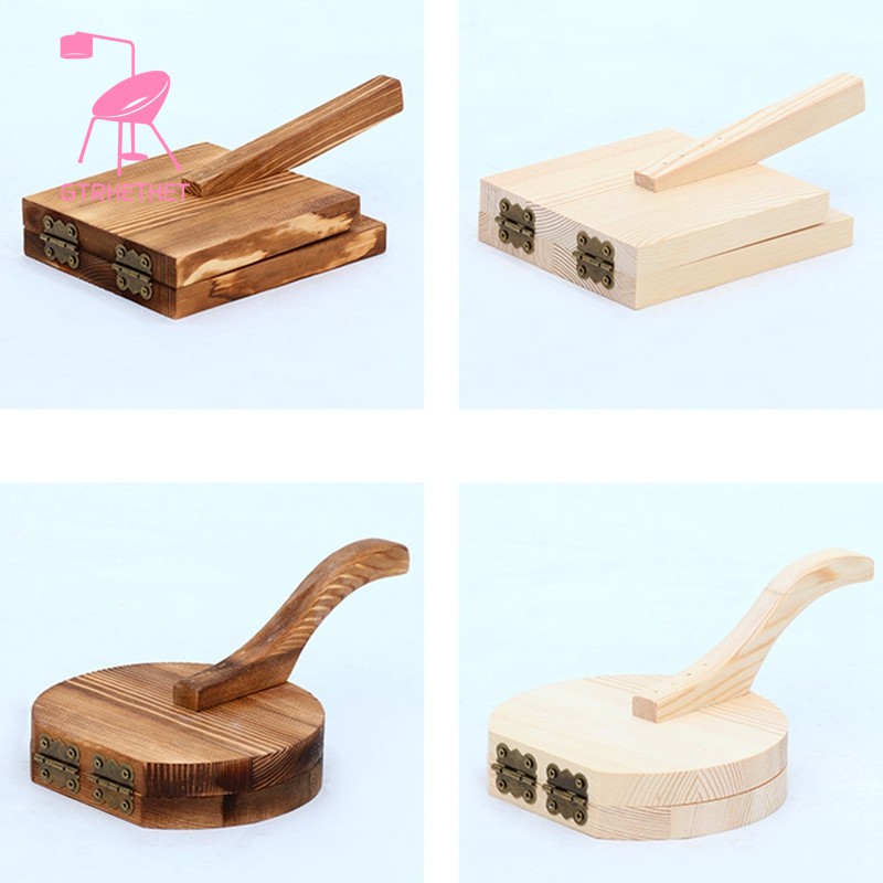 🪵Wooden Dough Press Dumpling🥟 Skin Maker Wantan Flat Bread Pressing
