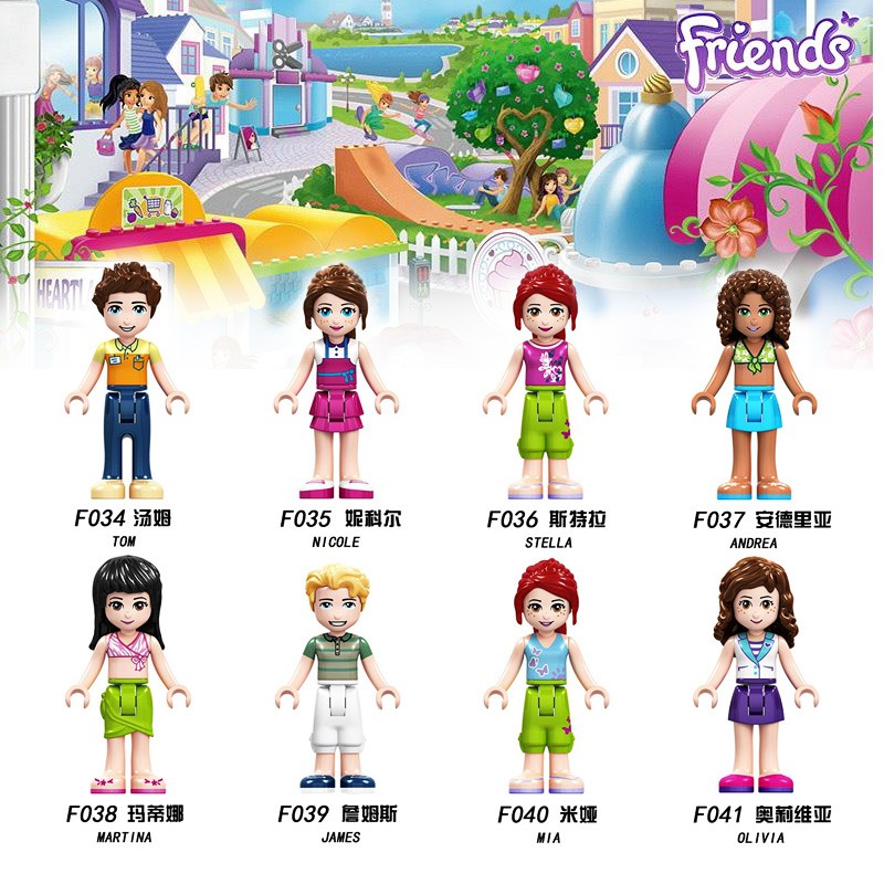 Girls Friends Minifigures Olivia Andrea Mia Stella James Tom Building ...