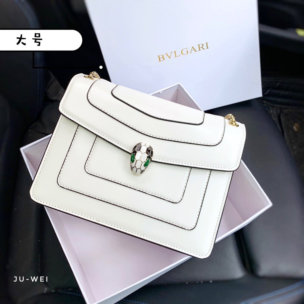 BVLGARI Enamel Snake Head Pure White Chain Bag Shopee Malaysia