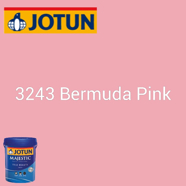 SINAR JOTUN 3243 BERMUDA PINK 5L MAJESTIC TRUE BEAUTY SHEEN INTERIOR  WASHABLE PAINT / CAT DINDING DALAM KILAT