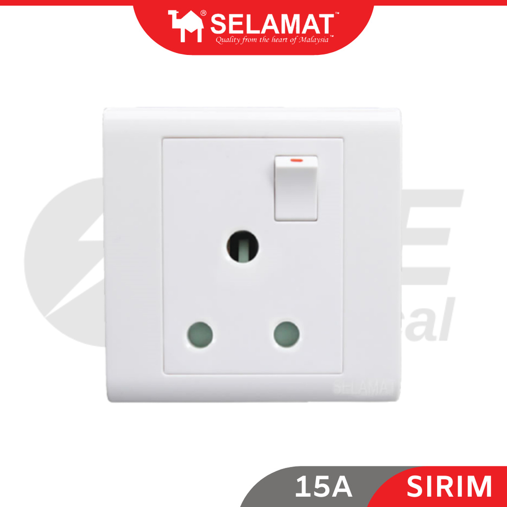 Selamat Mq Series 15a 1 Gang Socket Outlet Switch Socket Outlet Long Lasting Sirim Suis Soket 9438