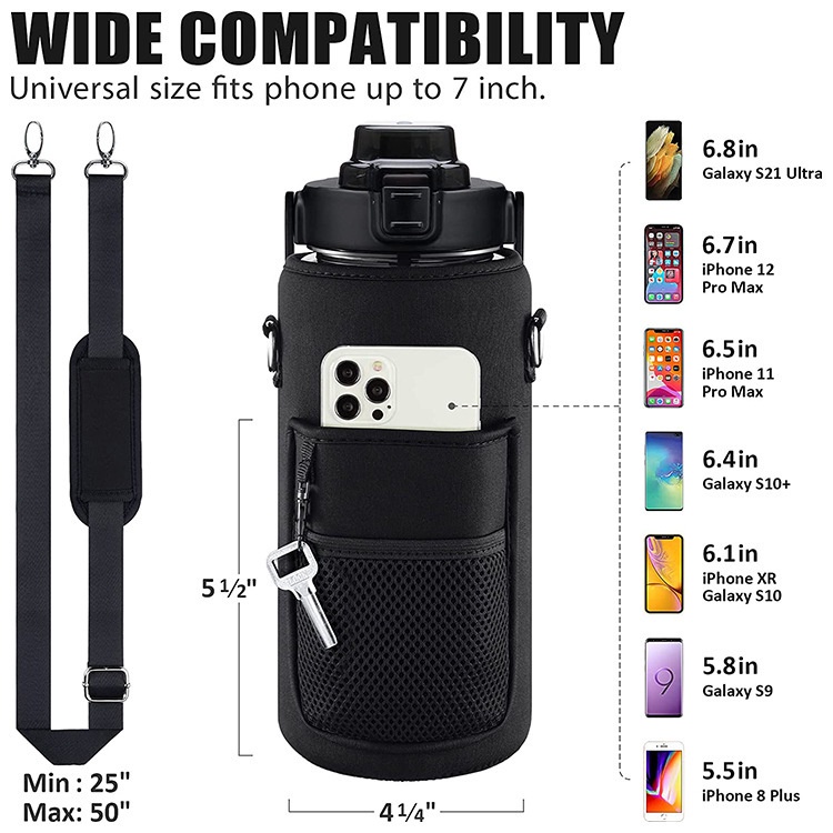 Drinking Bottle Cover Pouch With Hand Strap Cute Water Bottle Cover beg ...