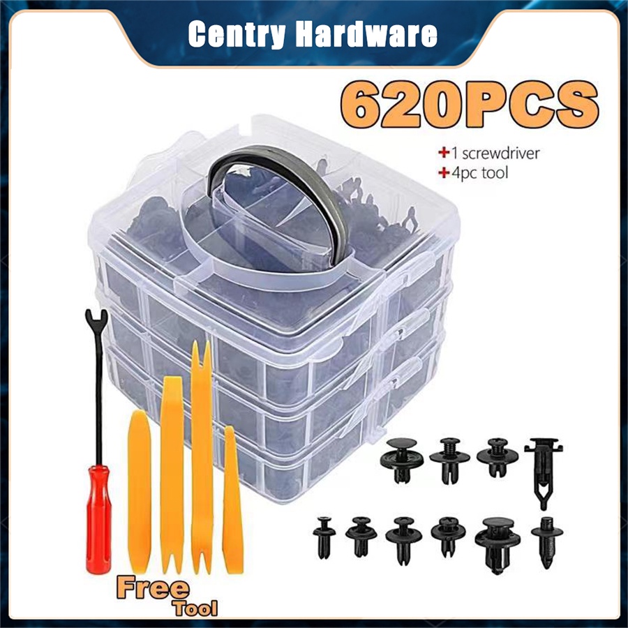 Auto Fastener Clips Plastic Fastener Rivet Clips 190Pcs 6 Sizes Car