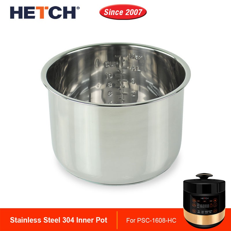 Hetch Smart Pressure Cooker Stainless Steel 304 Inner Pot (Model:  PSC-1608-HC)