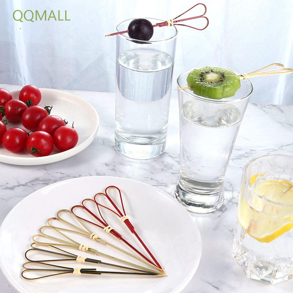 QQMALL Party Skewer Cocktail Sticks Picks Ecofriendly 100Pcs Snacks