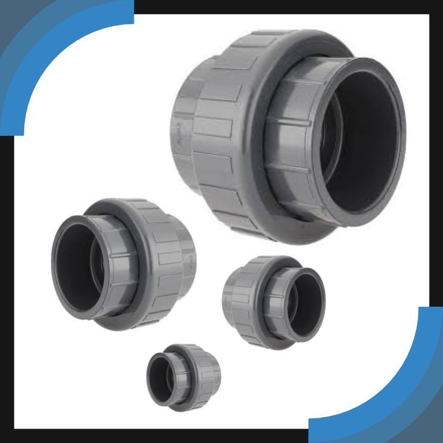 PVC Union Fitting Threaded 50 Units Plastic Piping 2" 50mm Paip PVC