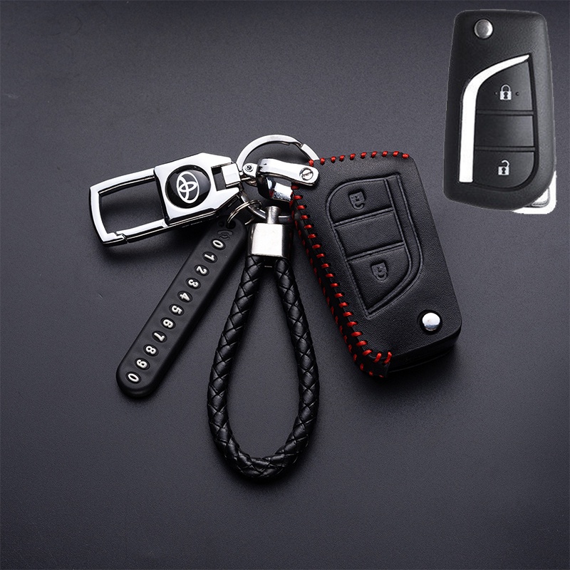 Toyota Remote Key Leather Key Cover Accessories Case | Shopee Malaysia