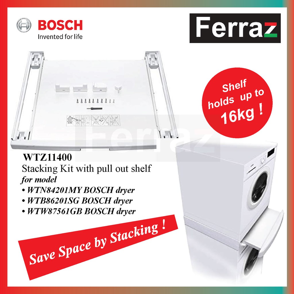 BOSCH WTZ11400 Stack Kit for Washer & Dryer (Suit for BOSCH WQG24200SG ...