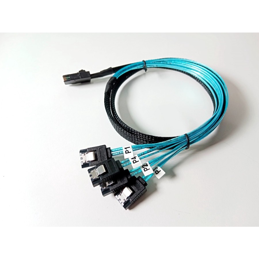 Mini Cable SAS 4i SFF-8087 36 Pin Male to 4 SATA 7 Pin 12Gbps Cable ...