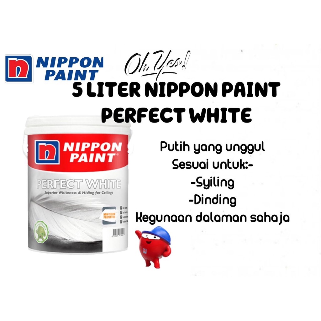 5 LITER NIPPON PAINT PERFECT WHITE Shopee Malaysia
