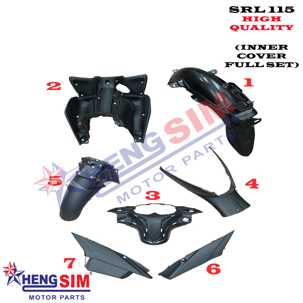 SRL 115 (CARBURETOR) YAMAHA LAGENDA 115Z MATT BLACK INNER COVER FULL